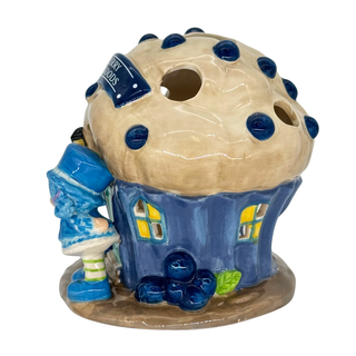 Blue Sky Clayworks: Strawberry Shortcake Cottage Blueberry Muffin Baked Goods Candle House sparkle-castle