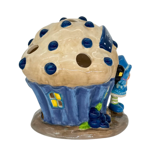 Blue Sky Clayworks: Strawberry Shortcake Cottage Blueberry Muffin Baked Goods Candle House sparkle-castle