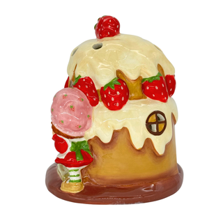 Blue Sky Clayworks: Strawberry Shortcake Treat Shop Candle House sparkle-castle