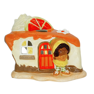 Blue Sky Clayworks: Strawberry Shortcake Orange Blossom Dessert Candle House sparkle-castle