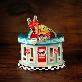 Blue Sky Clayworks: Coca-Cola Drive-In Diner Candle House sparkle-castle
