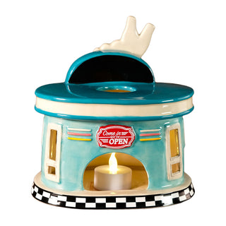Blue Sky Clayworks: Coca-Cola Drive-In Diner Candle House sparkle-castle