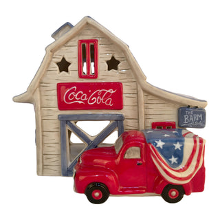 Blue Sky Clayworks: Coca-Cola Red Truck and Barn Candle House sparkle-castle