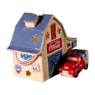 Blue Sky Clayworks: Coca-Cola Red Truck and Barn Candle House sparkle-castle