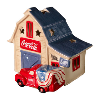 Blue Sky Clayworks: Coca-Cola Red Truck and Barn Candle House sparkle-castle