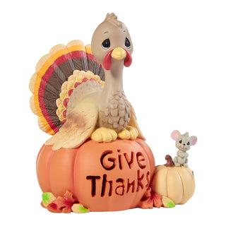 Precious Moments: Turkey on Pumpkin Lighted Figurine sparkle-castle