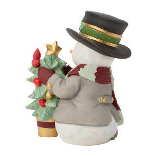 Precious Moments: 17th Annual Snowman With Tree Figurine sparkle-castle
