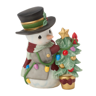 Precious Moments: 17th Annual Snowman With Tree Figurine sparkle-castle