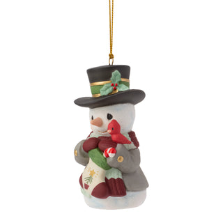 Precious Moments: 17th Annual Snowman With Tree Hanging Ornament sparkle-castle