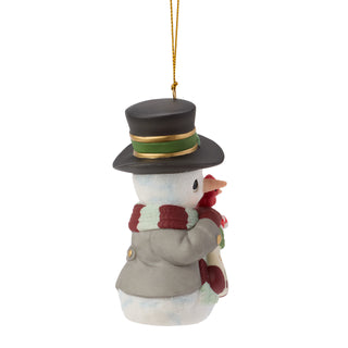 Precious Moments: 17th Annual Snowman With Tree Hanging Ornament sparkle-castle