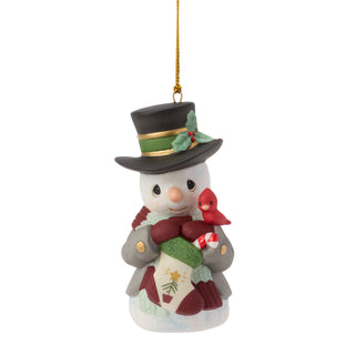 Precious Moments: 17th Annual Snowman With Tree Hanging Ornament sparkle-castle