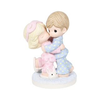 Precious Moments: Couple Kissing in PJs Figurine