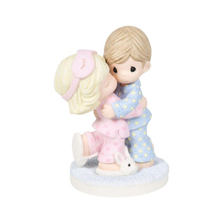 Precious Moments: Couple Kissing in PJs Figurine