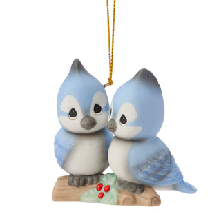 Precious Moments: Bluejay Couple Hanging Ornament sparkle-castle