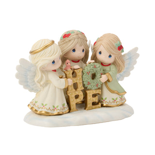 Precious Moments: Limited Edition Angels Holding Lit HOPE Sign Figurine sparkle-castle