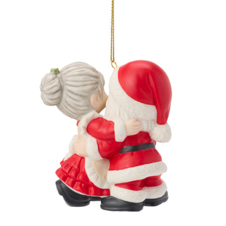 Precious Moments: Santa & Mrs. Claus Kissing Hanging Ornament sparkle-castle