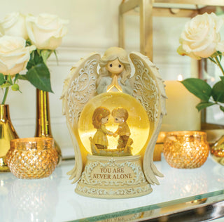 Precious Moments: Guardian Angel Musical Snow Globe sparkle-castle