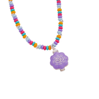 Alex and Ani: Polly Pocket™ Limited Edition Pool Party Beaded Locket Necklace: Silver sparkle-castle