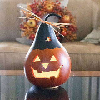 Meadowbrooke Gourds: Black Jack Jack-O-Lantern Figurine sparkle-castle