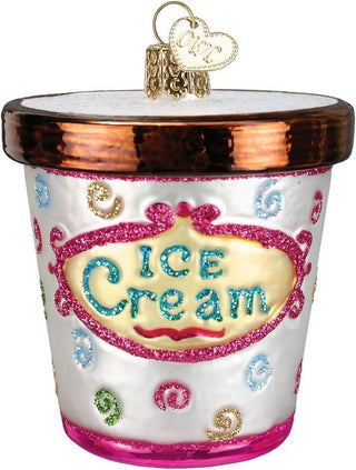 Old World Christmas Ice Cream Carton Ornament sparkle-castle
