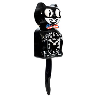 Classic Black Stars & Stripes Kit-Cat Klock sparkle-castle