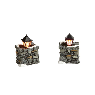 Department 56 Village Supply: Limestone Lamps, Set of 2