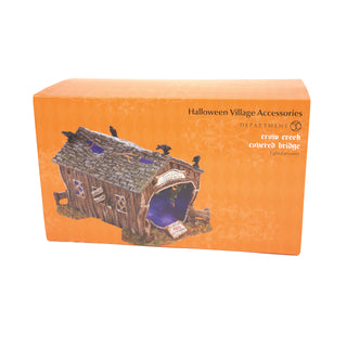 Department 56 Cross Product Halloween Village Accessory: Crow Creek Covered Bridge, Set of 3 sparkle-castle
