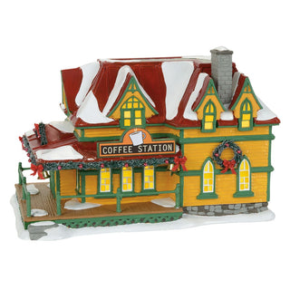 Department 56 Original Snow Village: Coffee Station sparkle-castle