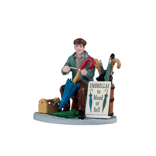 Lemax Caddington Village Accessory: Umbrella Vendor sparkle-castle