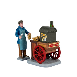 Lemax Caddington Village Accessory: Chester's Hot Chestnuts, Set Of 2 sparkle-castle