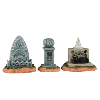 Lemax Spooky Town Halloween Village Accessory: Horrid Headstones, Set of 3 sparkle-castle