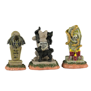 Lemax Spooky Town Halloween Village Accessory: Spooky Town Headstones, Set of 3 sparkle-castle
