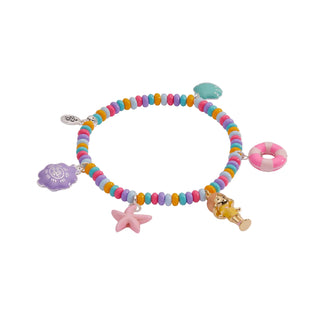 Alex and Ani: Polly Pocket™ Limited Edition Pool Party Stretch Charm Bracelet: Two Tone sparkle-castle