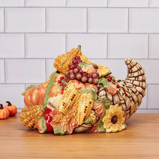 Fitz & Floyd Fall: Harvest Cornucopia Cookie Jar sparkle-castle