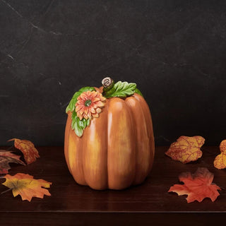 Fitz & Floyd Fall: Harvest Flower Pumpkin Figurine sparkle-castle