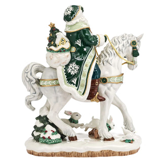 Fitz & Floyd Christmas: Frost Santa On Horse Figurine