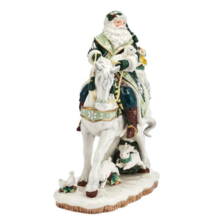 Fitz & Floyd Christmas: Frost Santa On Horse Figurine