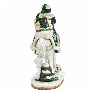 Fitz & Floyd Christmas: Frost Santa On Horse Figurine