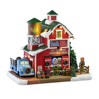Lemax Harvest Crossing Village: Reid's Trees And Wreaths sparkle-castle