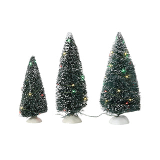 Department 56 Village Supply: Twinkling Lit Trees Green, Set of 3