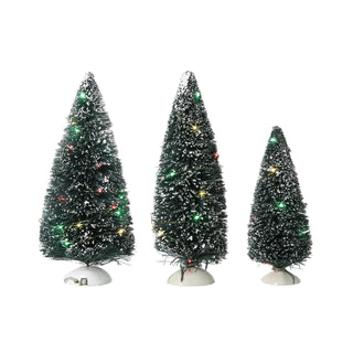 Department 56 Village Supply: Twinkling Lit Trees Green, Set of 3