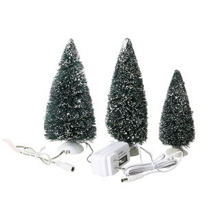 Department 56 Village Supply: Twinkling Lit Trees Green, Set of 3