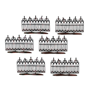 Department 56 Cross Product Halloween Village Accessory: Spooky Wrought Iron Fence, Set of 6