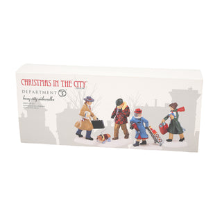 Department 56 Christmas In The City Village Accessory: Busy City Sidewalks, Set of 4 sparkle-castle