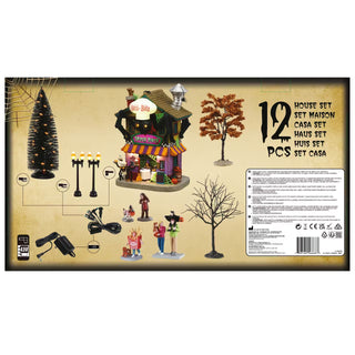Lemax Spooky Town Halloween Village: Quick-Bite Spider Diner Set sparkle-castle