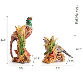 Fitz & Floyd Fall Hrvst Pheasant Candleholders Giftbox: Hand Painted / Earthenware / Harvest sparkle-castle