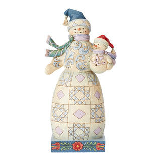 SIGNED - Jim Shore Heartwood Creek: Snowman with Snowbaby Figurine sparkle-castle