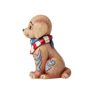Jim Shore Heartwood Creek: Mini Patriotic Puppy in Bandana Figurine sparkle-castle