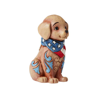 Jim Shore Heartwood Creek: Mini Patriotic Puppy in Bandana Figurine sparkle-castle