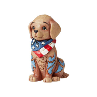 Jim Shore Heartwood Creek: Mini Patriotic Puppy in Bandana Figurine sparkle-castle